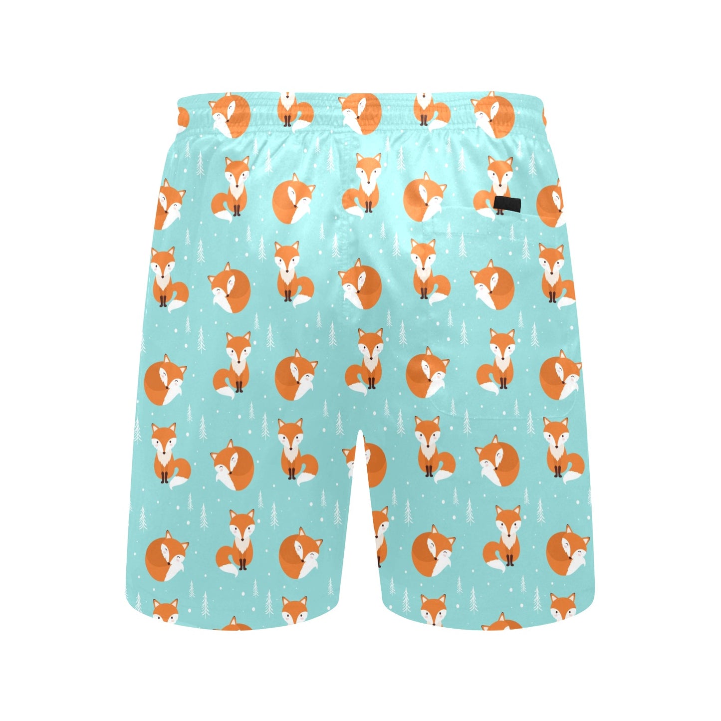 Fox Design Snow Print Pattern Men's Swim Trunks Beach Shorts