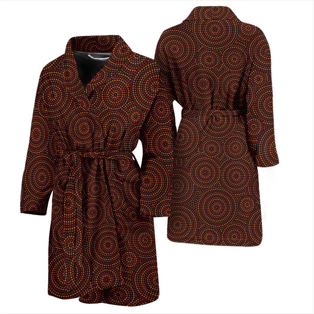 Aboriginal Pattern Print Design 02 Men Bathrobe-JORJUNE.COM