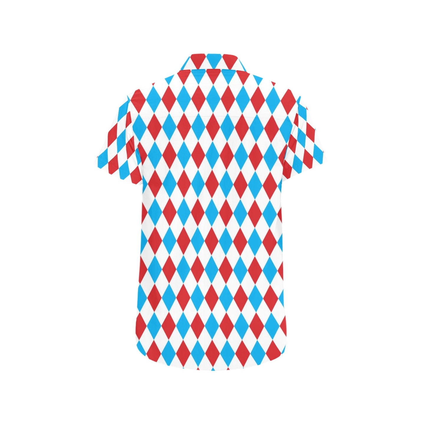 Harlequin Print Design LKS402 Men Short Sleeve Button Up Shirt