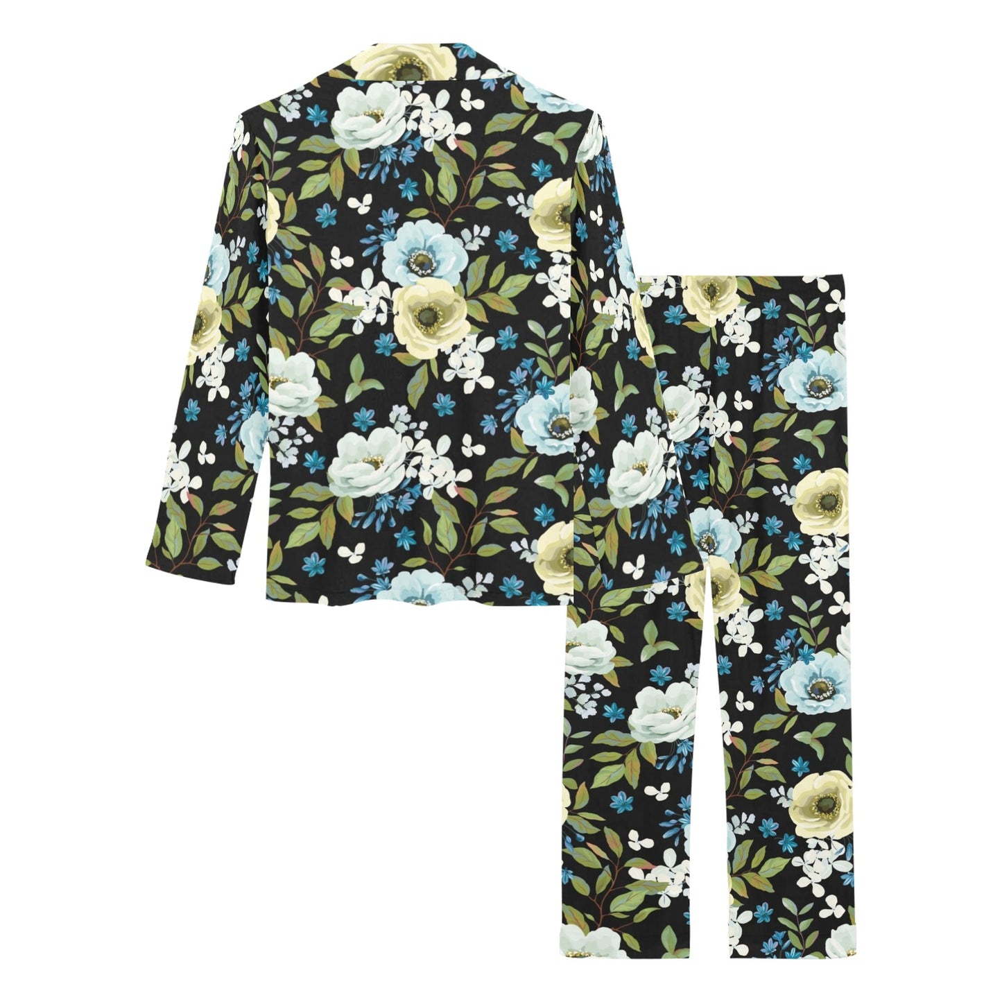 Anemone Pattern Print Design AM03 Women's Long Pajama Set