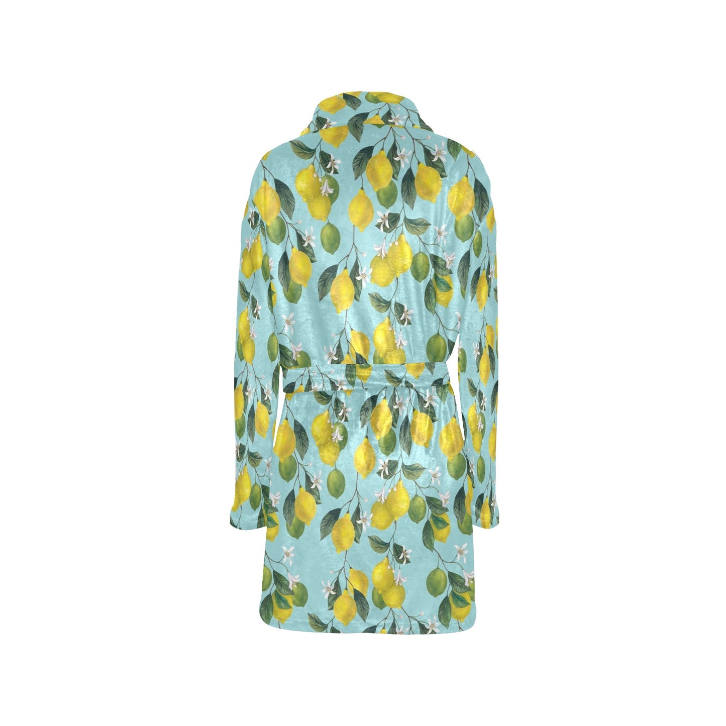 Lemon Pattern Print Design LM05 Women's Fleece Robe