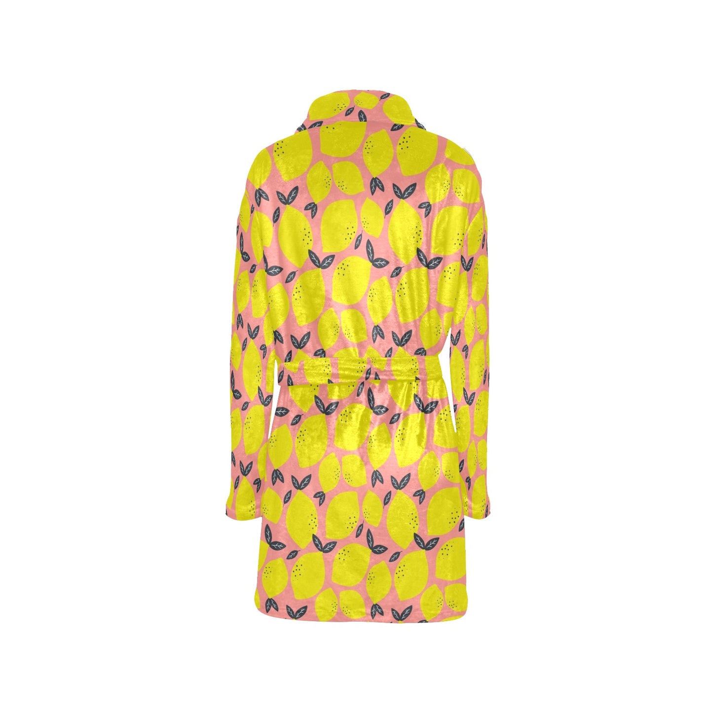 Lemon Pattern Print Design LM03 Women's Fleece Robe