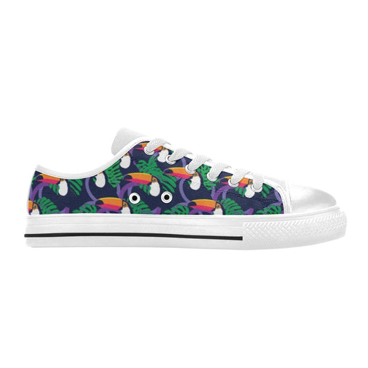 Toucan Print Design LKS302 Women's White Low Top Shoes
