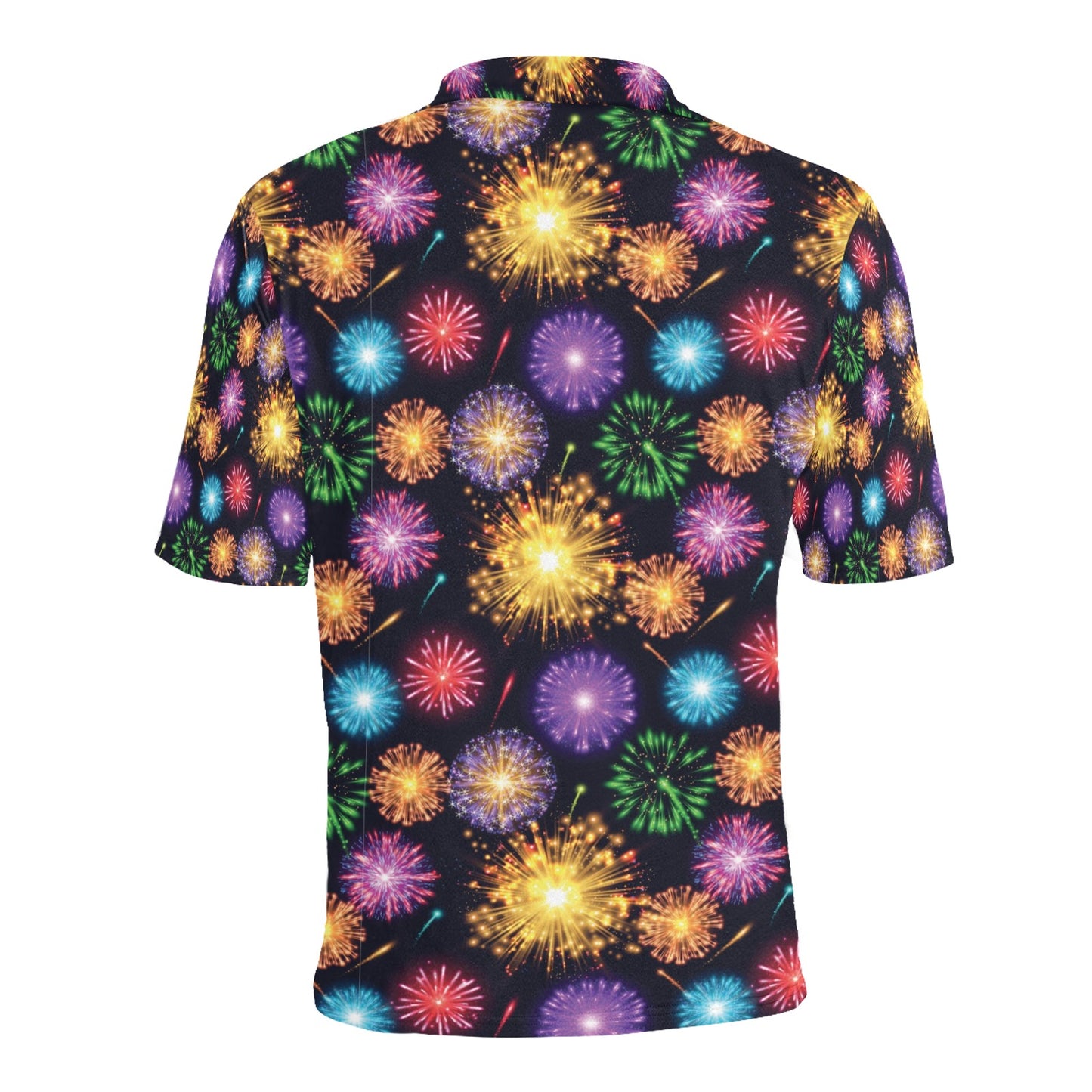 Firework Print Design LKS305 Men Polo Shirt