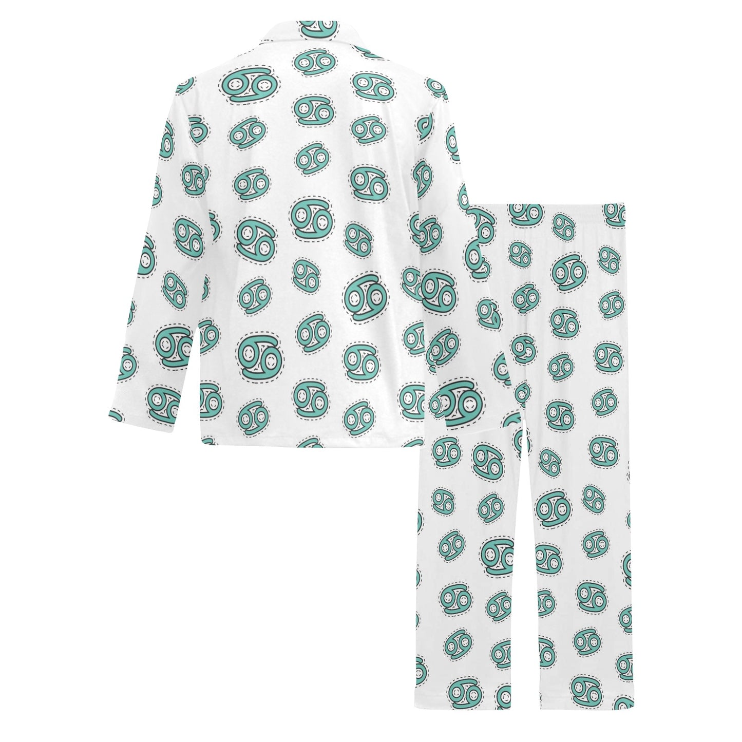 Cancer Zodiac Pattern Print Design 04 Men's Long Pajama Set
