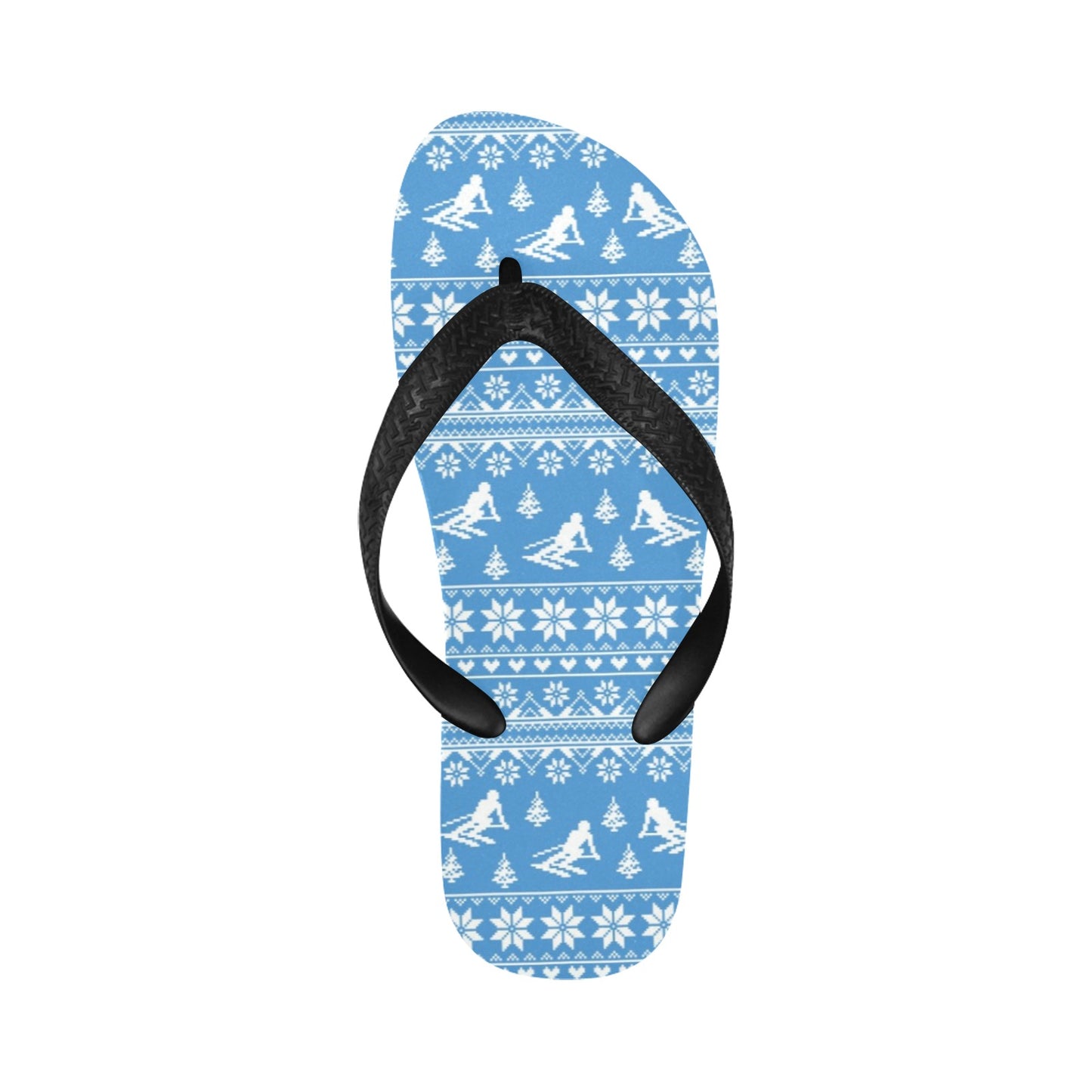Ski Knit Pattern Print Design LKS302 Flip Flops