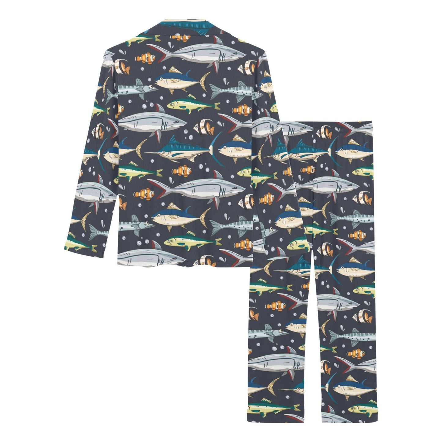 Swordfish Pattern Print Design 04 Women's Long Pajama Set