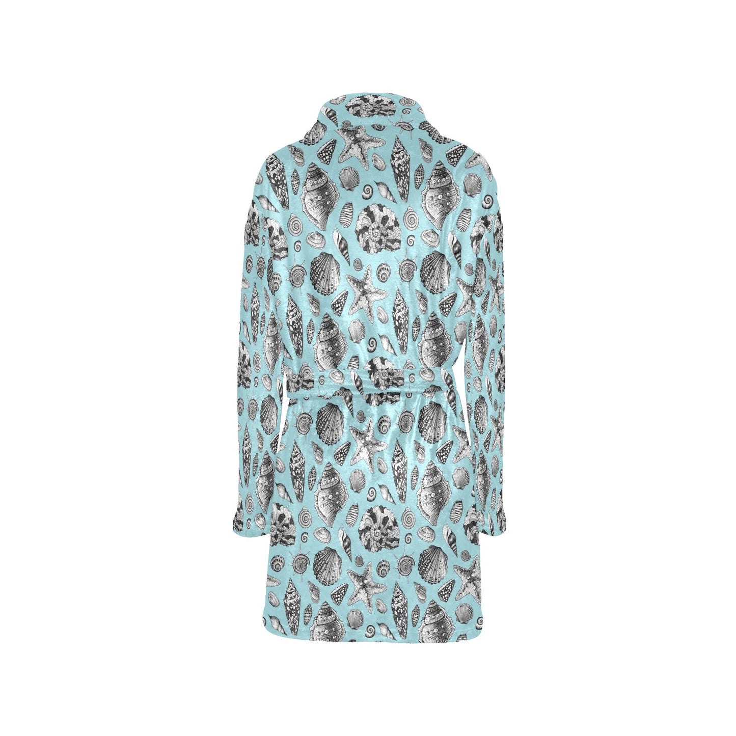 Seashell Beach Print Design LKS302 Women's Fleece Robe