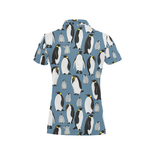 Penguin Pattern Print Design A03 Women's Polo Shirt