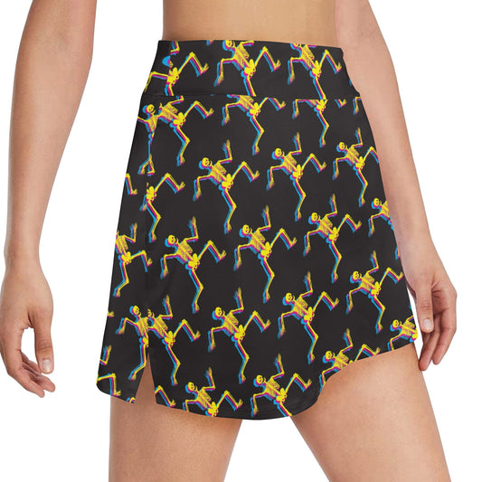 Skeleton Skeleton 3D Print Design LKS301 17" Golf & Pickleball Skort with Pockets