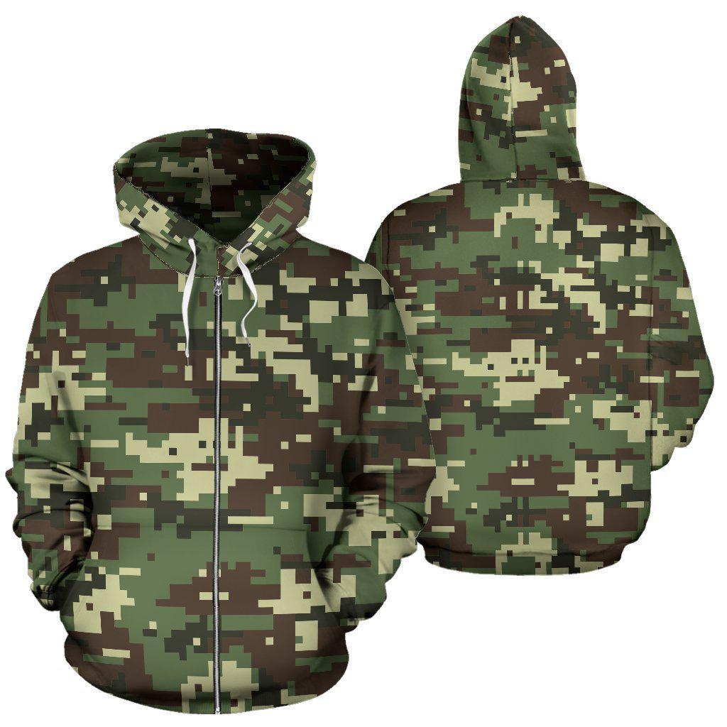 ACU Digital Army Camouflage Zip Up Hoodie