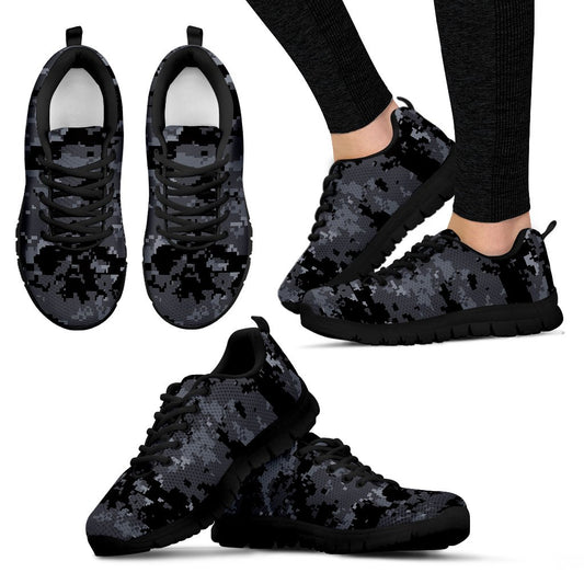 ACU Digital Black Camouflage Women Sneakers Shoes