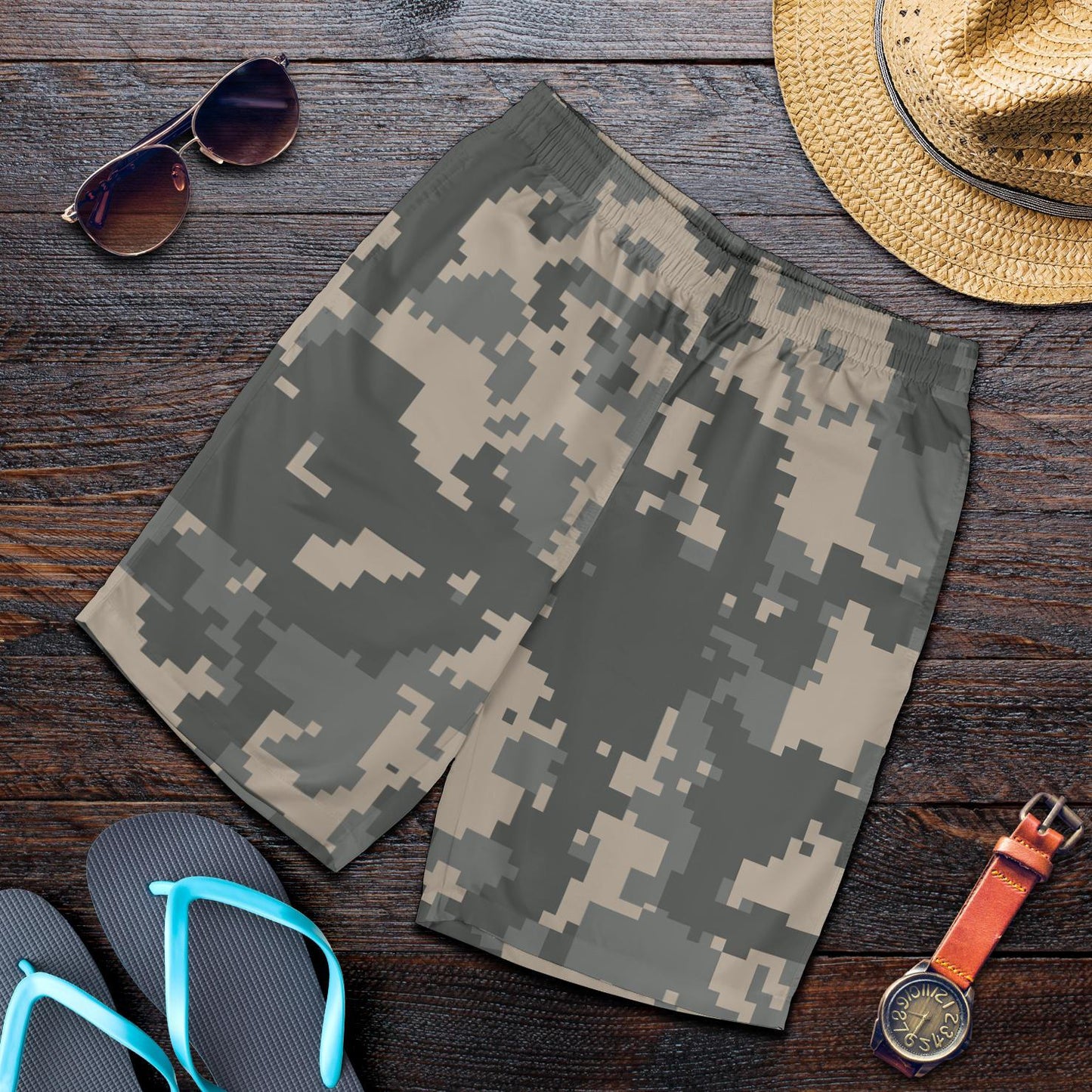 ACU Digital Camouflage Mens Shorts-JTAMIGO.COM