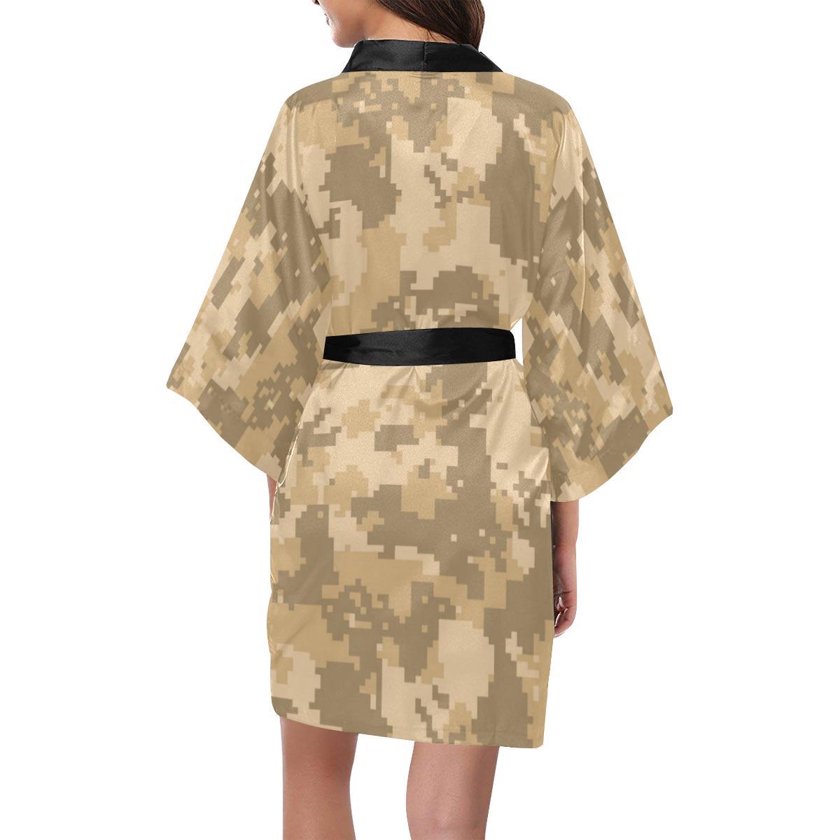 ACU Digital Desert Camouflage Women Short Kimono Robe