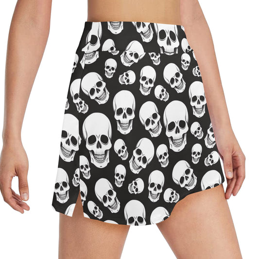 Skull Print Design LKS301 17" Golf & Pickleball Skort with Pockets
