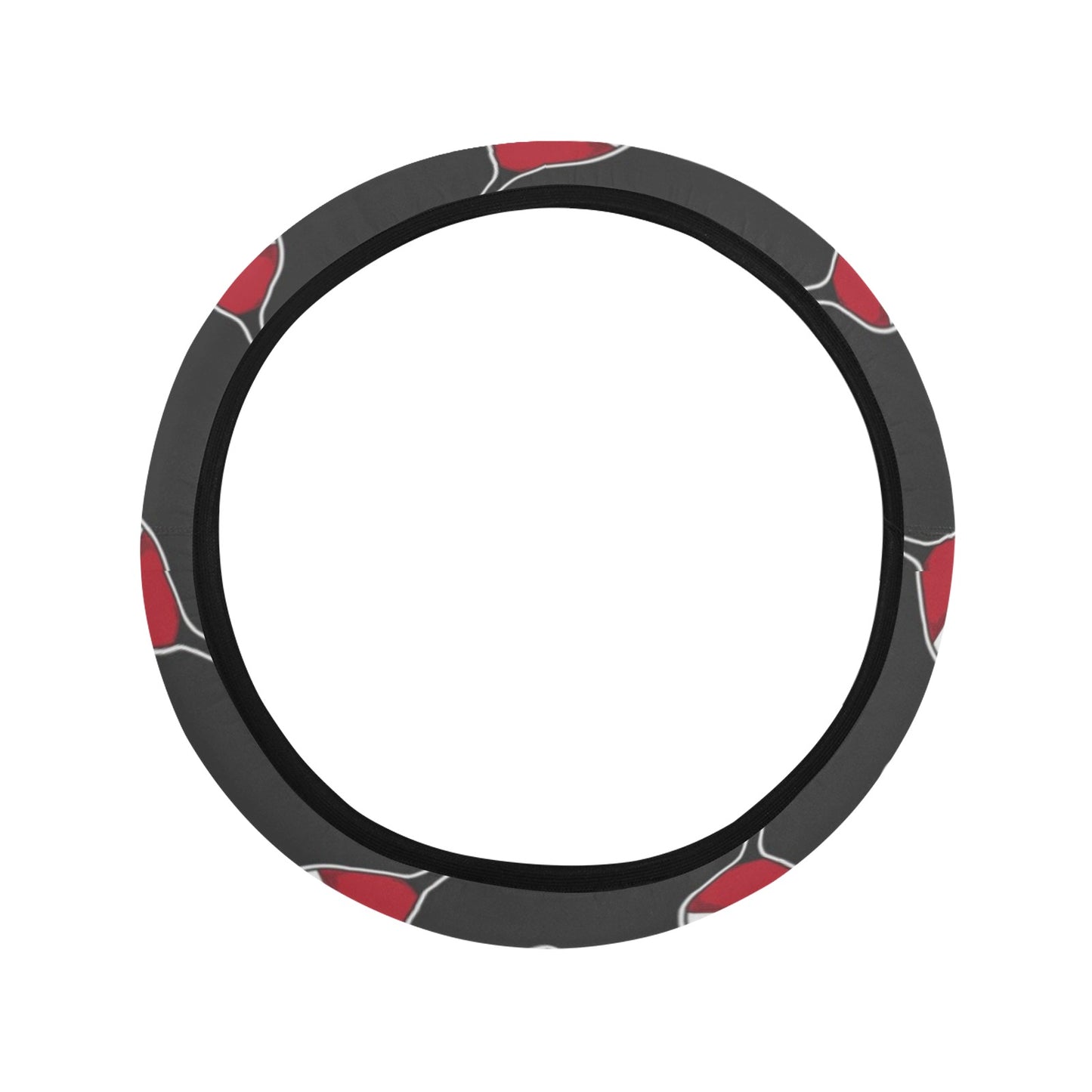Wine Print Design LKS308 Steering Wheel Cover with Elastic Edge