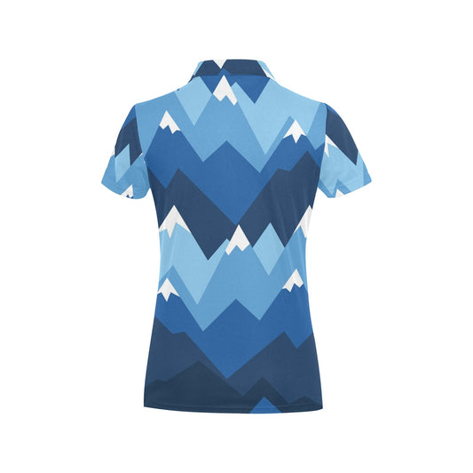 Mountain Pattern Print Design 04 Women's Polo Shirt