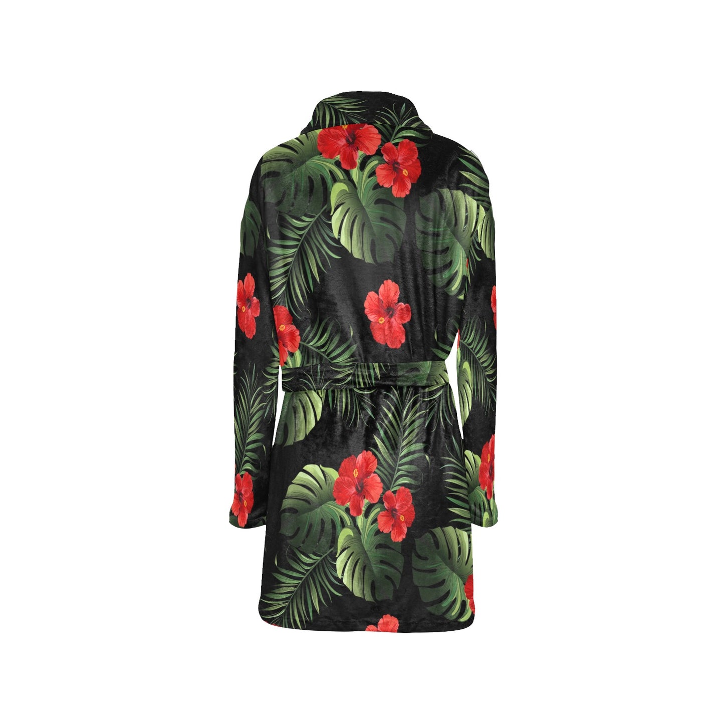 Red Hibiscus Tropical Women's Fleece Robe