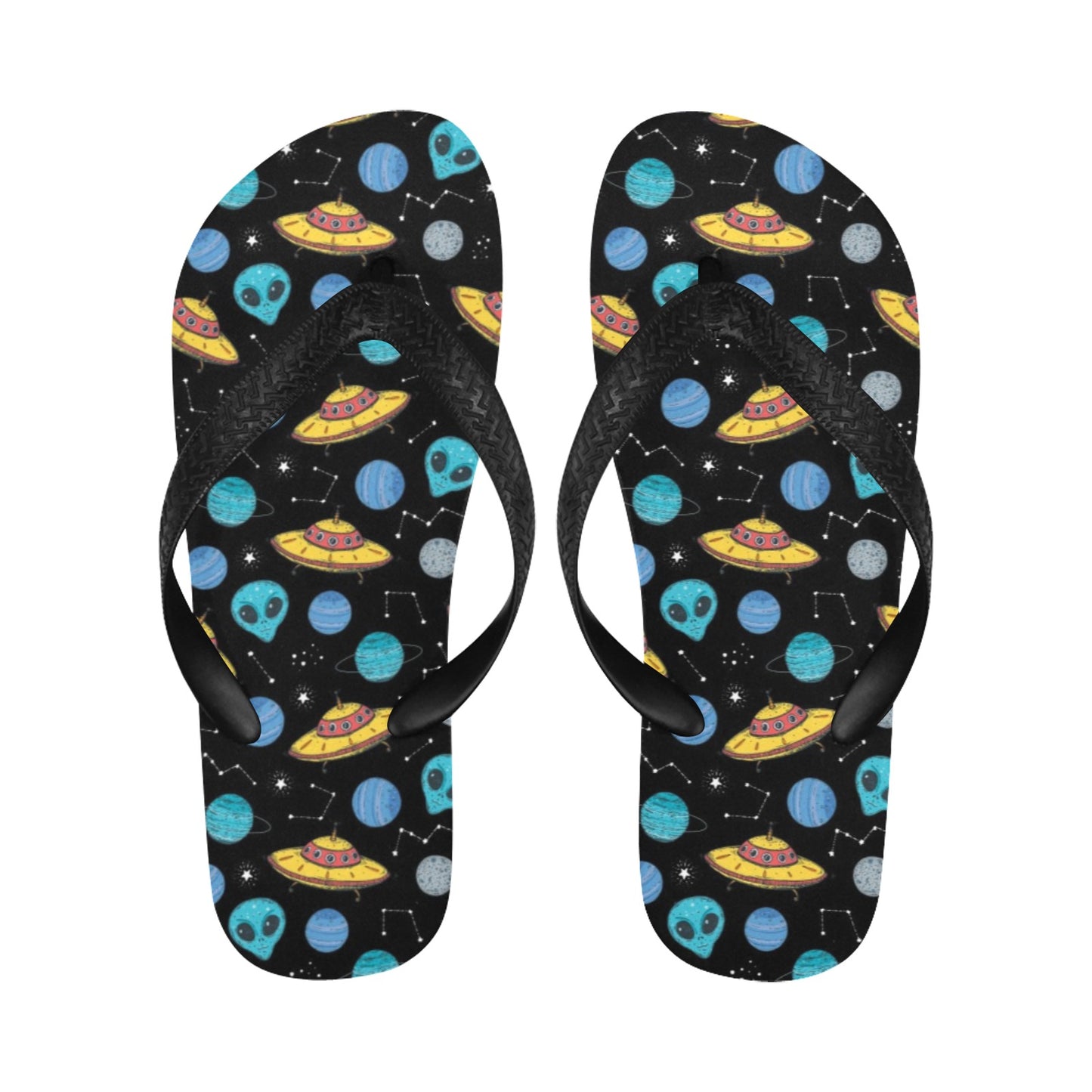 UFO Alien Print Design LKS306 Flip Flops