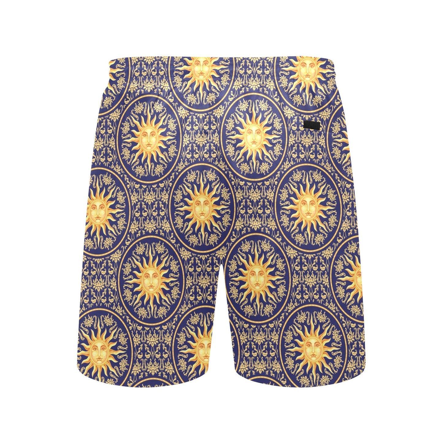 Celestial Gold Sun Face Men's Swim Trunks Beach Shorts