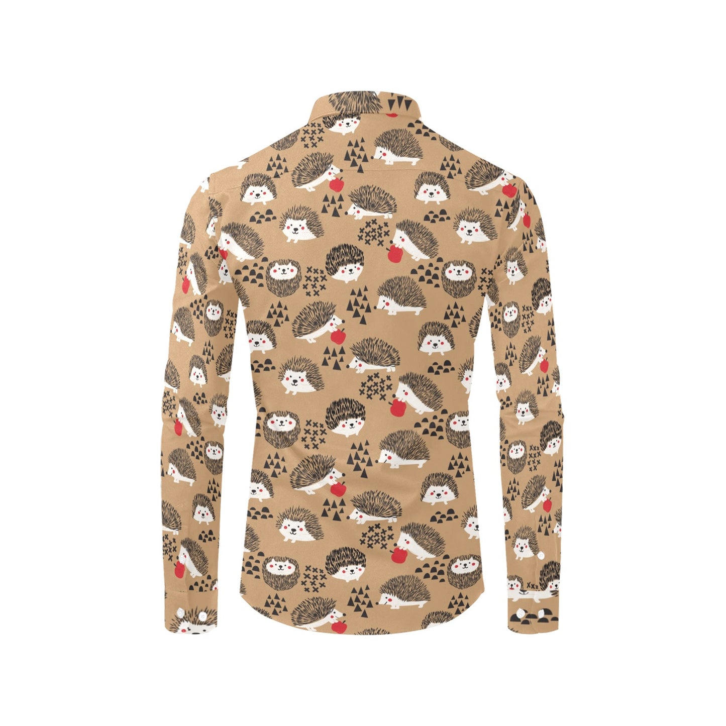 Hedgehog Print Design LKS403 Men's Long Sleeve Dress Shirt