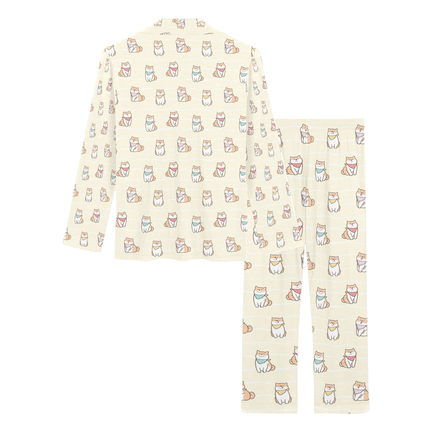 Shiba Inu Print Design LKS306 Women's Long Pajama Set