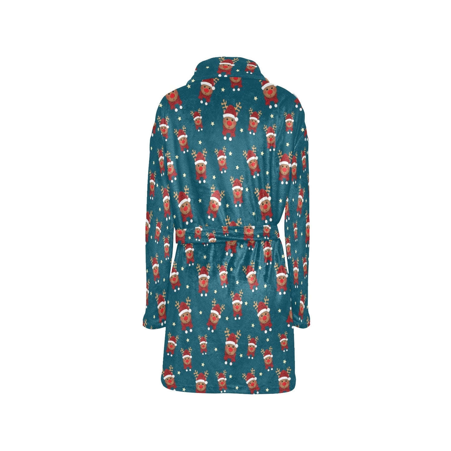 Reindeer Print Design LKS406 Women's Fleece Robe