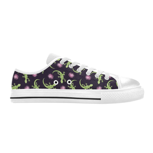 lizard Print Design LKS402 Women's White Low Top Shoes