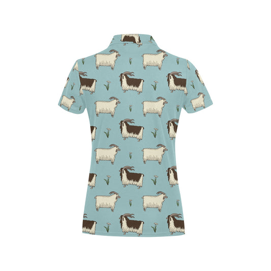 Goat Pattern Print Design 02 Women's Polo Shirt