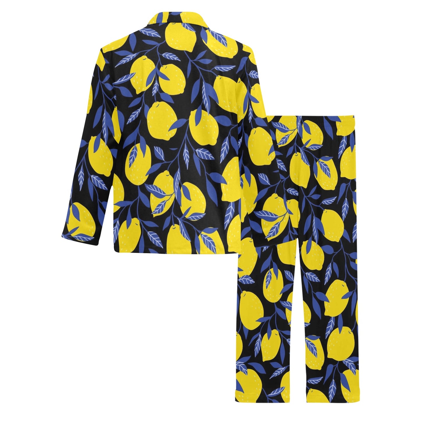 Lemon Pattern Print Design LM01 Men's Long Pajama Set