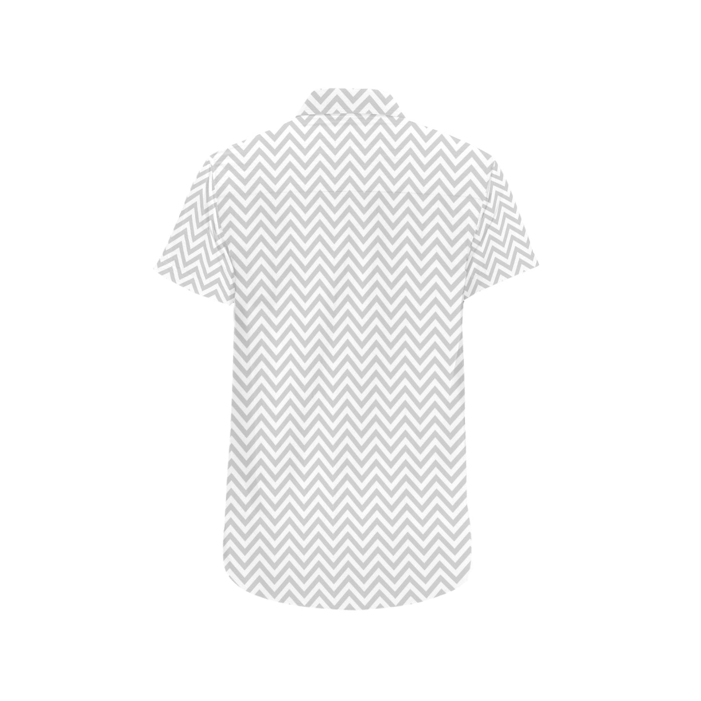 Chevron Print Design LKS401 Men Short Sleeve Button Up Shirt