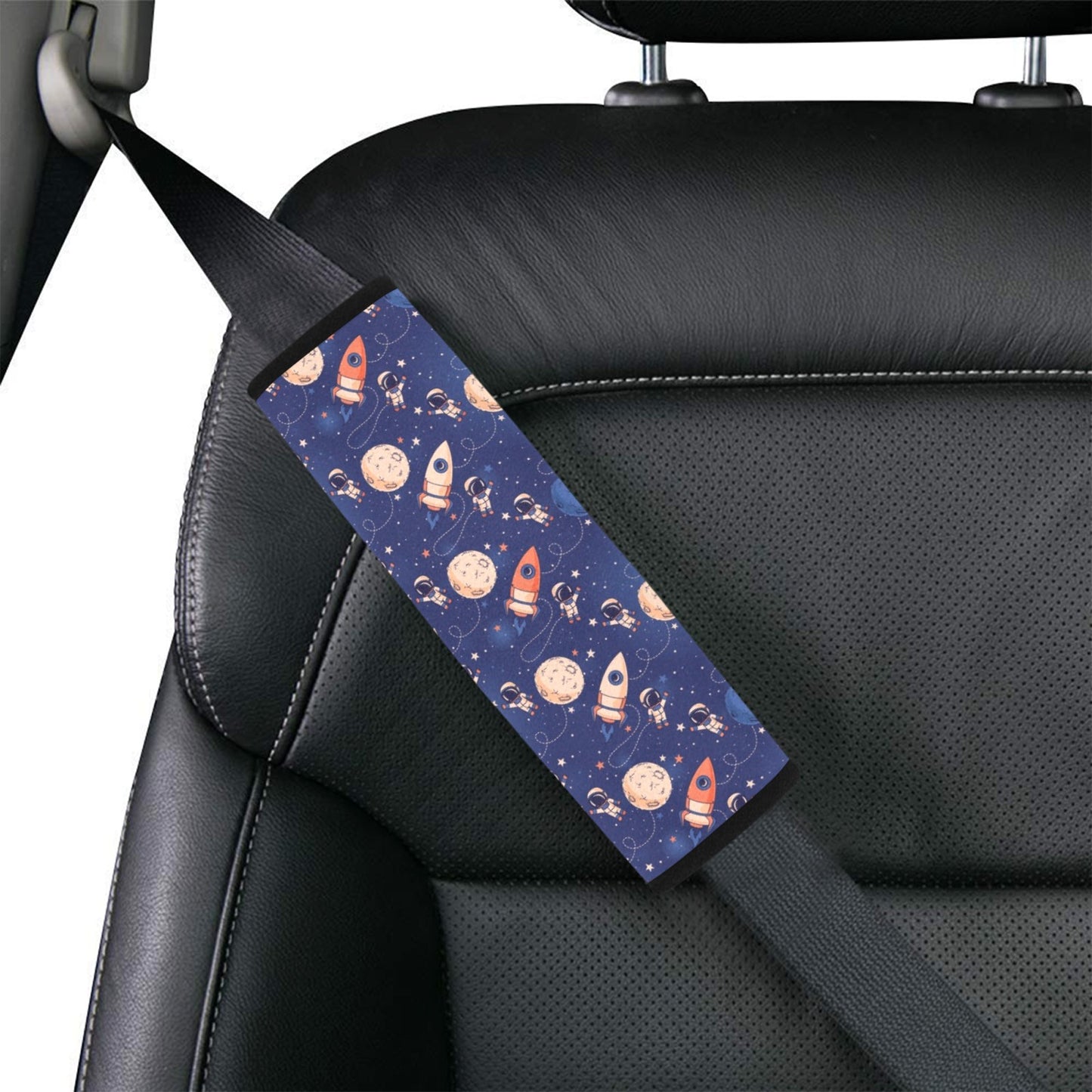 Space Astronaut Rocket Print Design LKS304 Car Seat Belt Cover