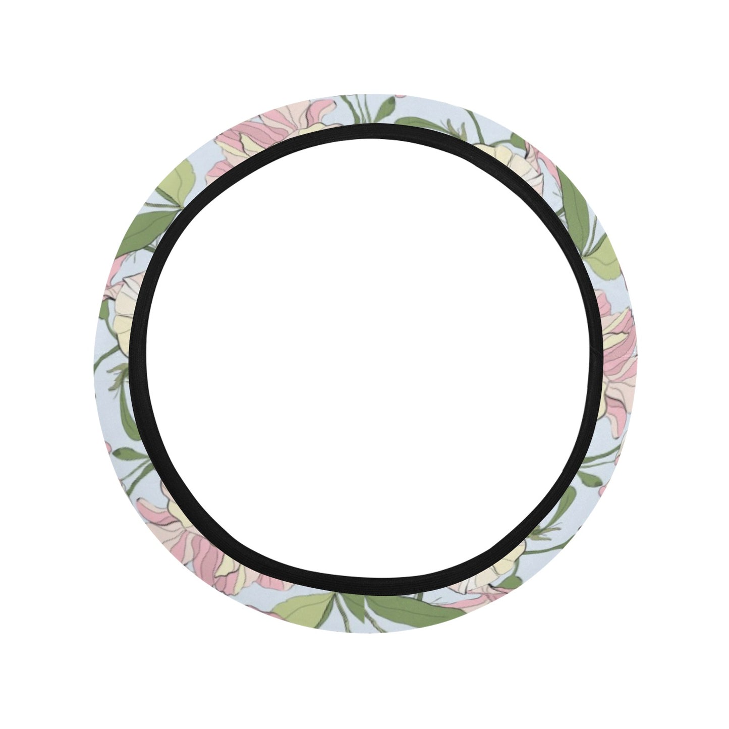 Sweet Pea Print Design LKS304 Steering Wheel Cover with Elastic Edge