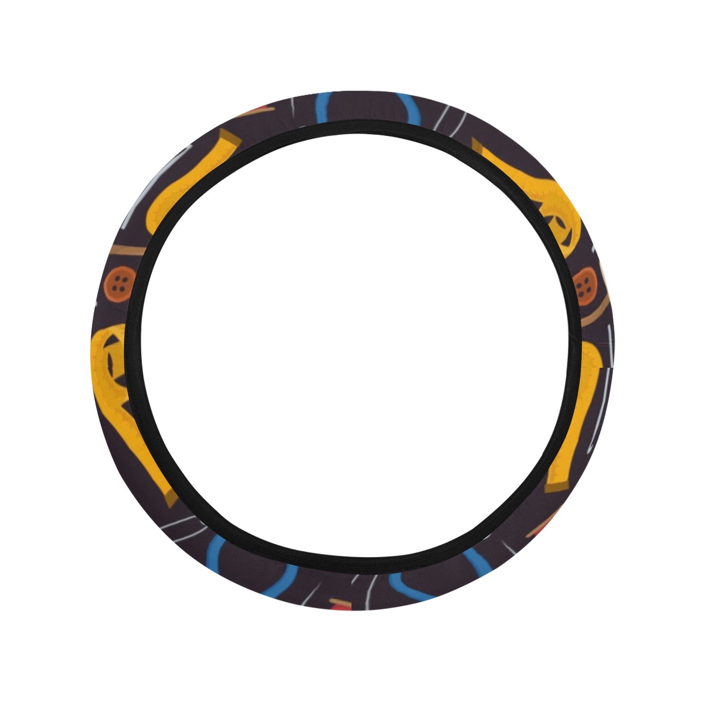 Sewing Equipment Print Design LKS308 Steering Wheel Cover with Elastic Edge