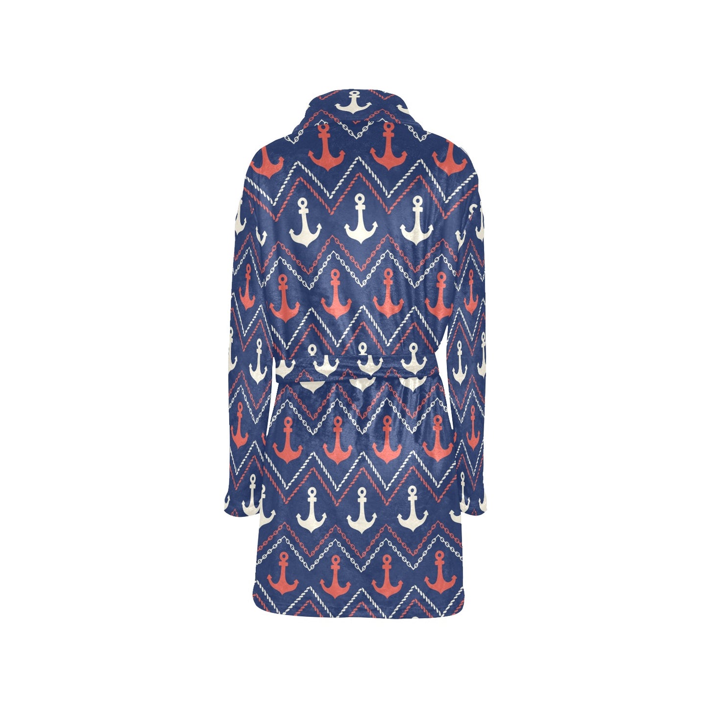 Anchor Pattern Print Design 07 Women's Fleece Robe
