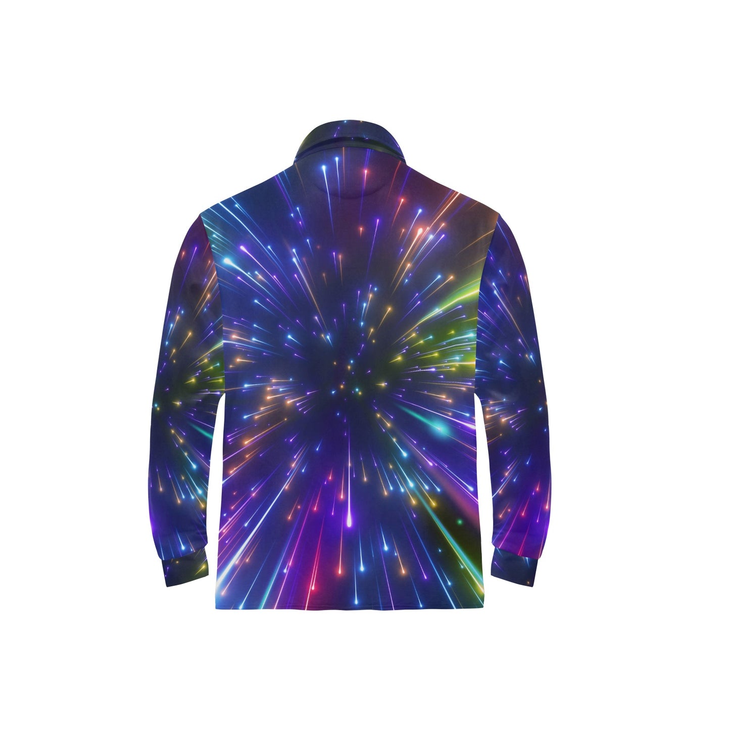 Celestial Rainbow Speed Light Long Sleeve Polo Shirt For Men's