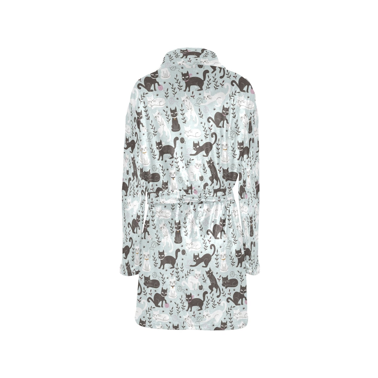 Cat Pattern Print Design 08 Women's Fleece Robe