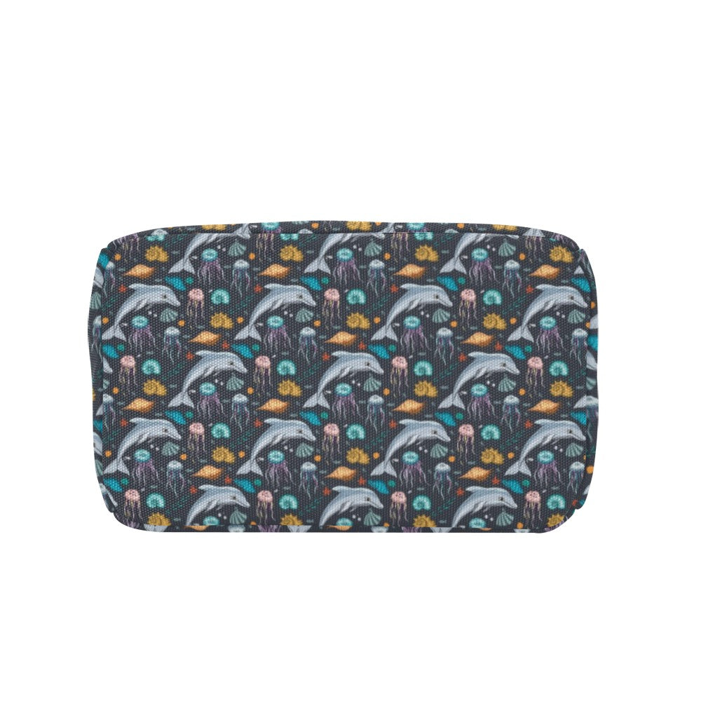 Underwater Dolphin Print Design LKS304 Insulated Lunch Bag