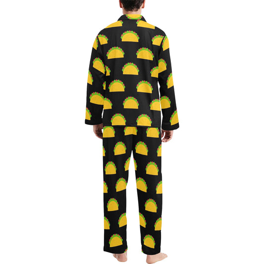 Taco Pattern Print Design TC06 Men's Long Pajama Set