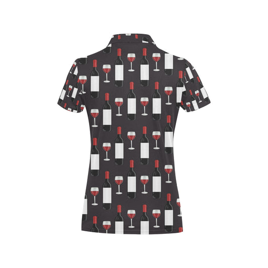 Wine Print Design LKS309 Women's Polo Shirt