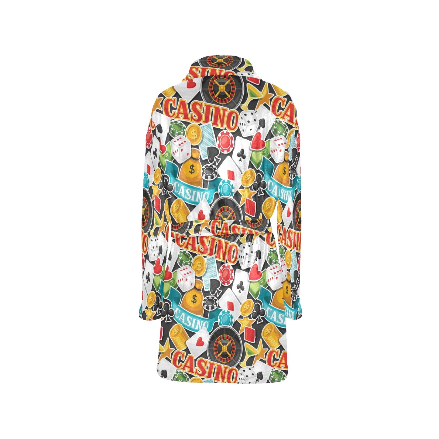 Casino Pattern Print Design 03 Women's Fleece Robe