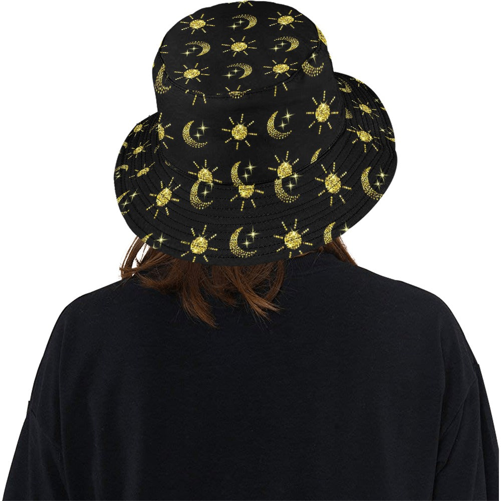 Sun Moon Print Design LKS304 Unisex Bucket Hat