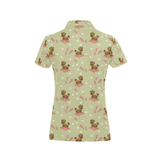 Yorkshire Cute Terriers Print Design LKS301 Women's Polo Shirt