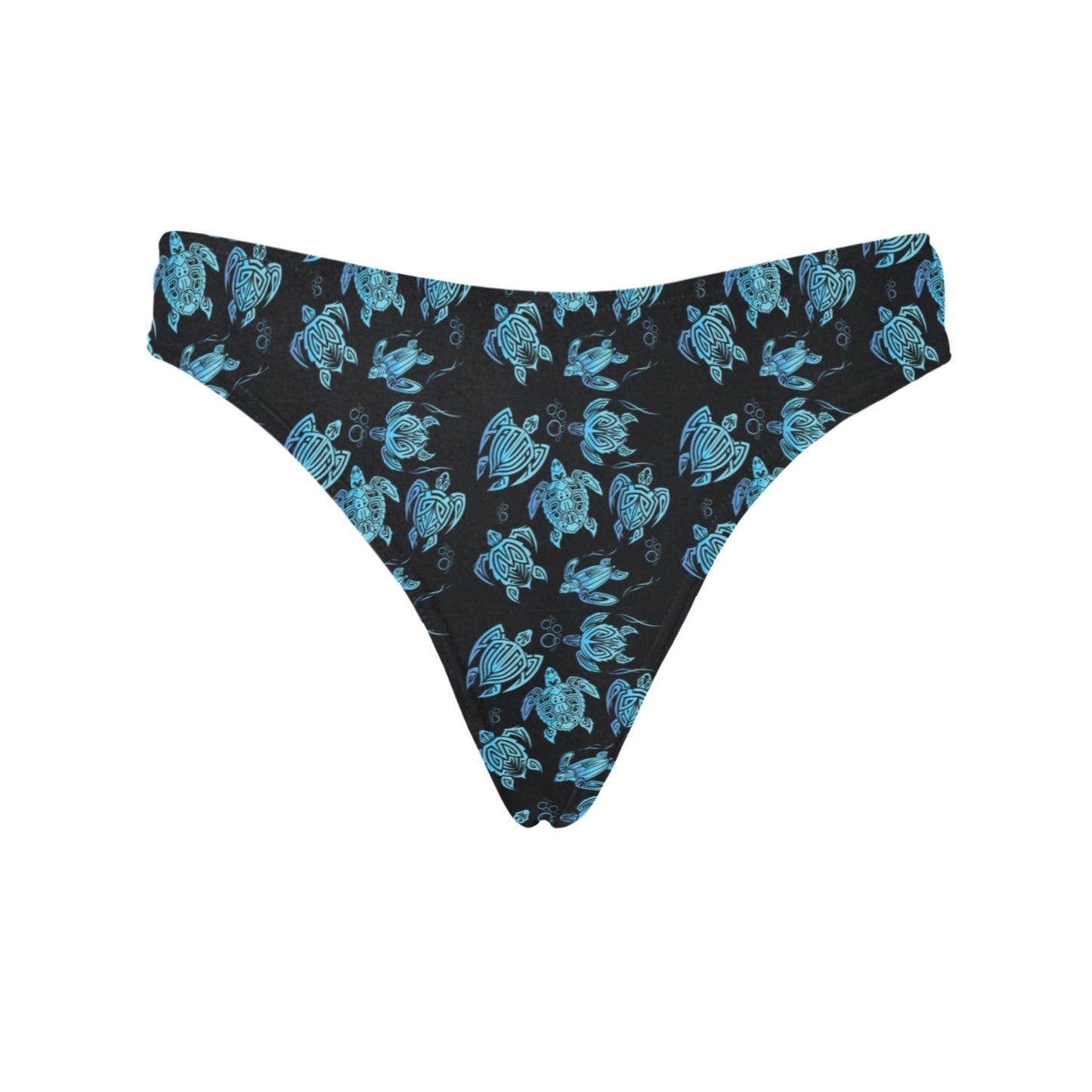 Tribal Turtle Polynesian Themed Design Women's Thongs