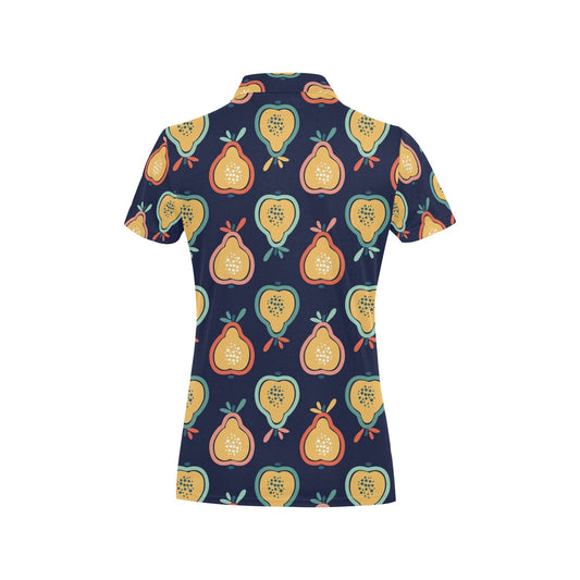 Pear Pattern Print Design PE03 Women's Polo Shirt