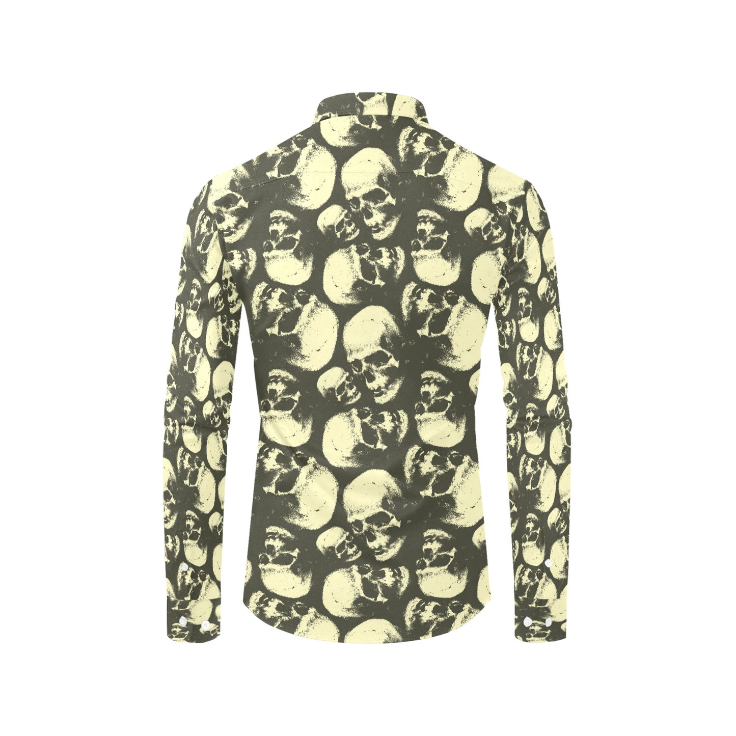 Skull Print Design LKS302 Men's Long Sleeve Dress Shirt