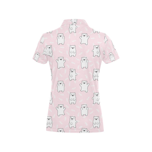 Polar Bear Pattern Print Design PB09 Women's Polo Shirt