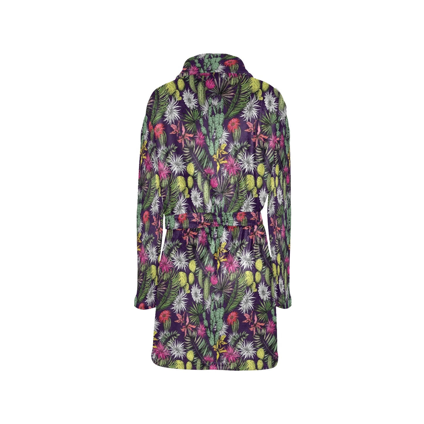 Cactus Pattern Print Design 08 Women's Fleece Robe