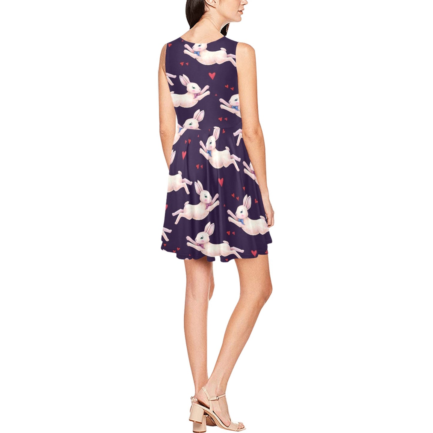 Rabbit Pattern Print Design RB016 Sleeveless Dress