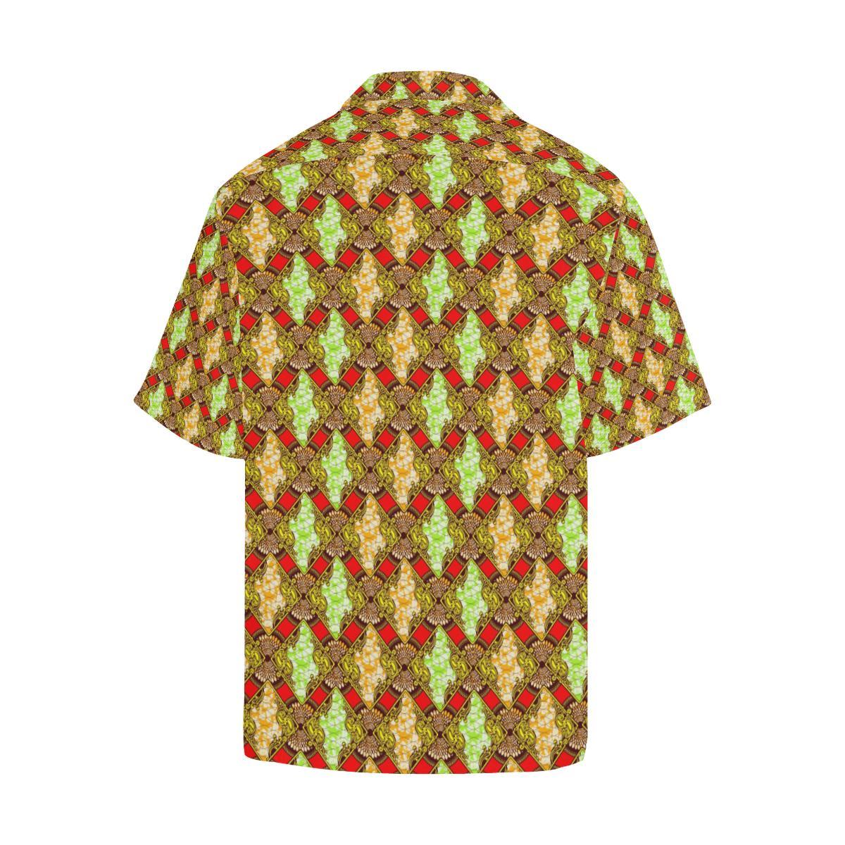 African Classic Print Pattern Men Aloha Hawaiian Shirt
